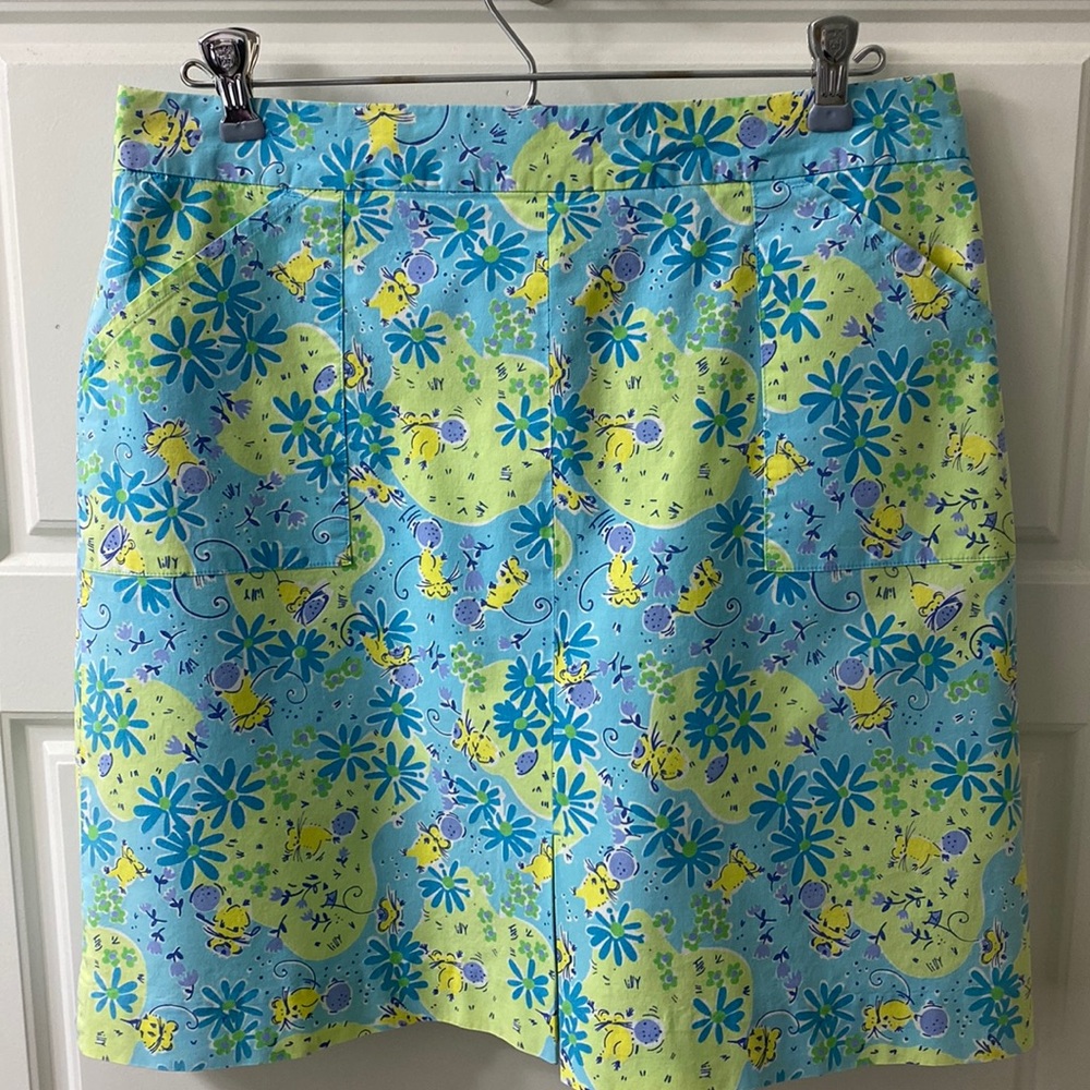 Lilly Pulitzer Blue, Lime & Yellow Floral Mini Skirt